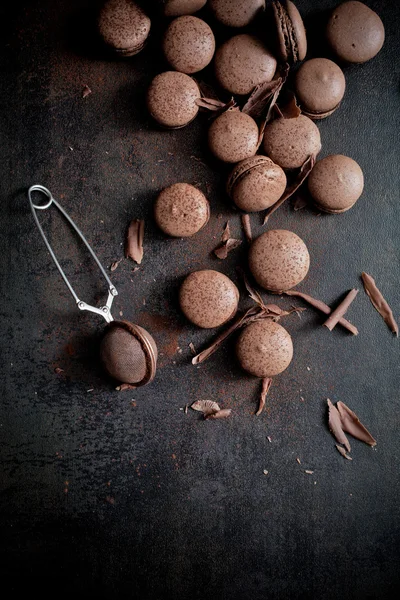 Chocolate macaroons — Stock Photo, Image