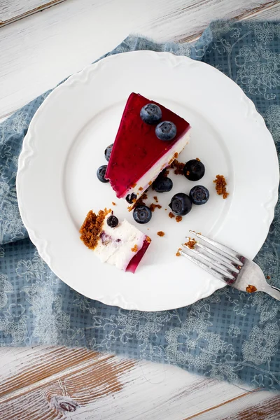蓝莓芝士蛋糕 — 图库照片