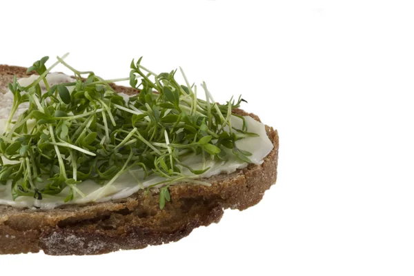 Cress and bread and butter — Stock Fotó