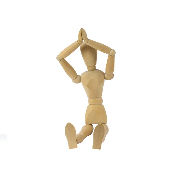 Wooden woman figure in action — Stock Photo, Image