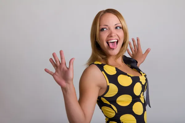 Young woman making a funny face — Stock Photo, Image