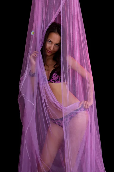 Bela ásia mulher vestindo lingerie — Fotografia de Stock