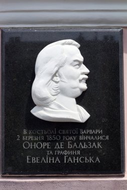 Honore de balzac anıt plaket, berdychiv, Ukrayna