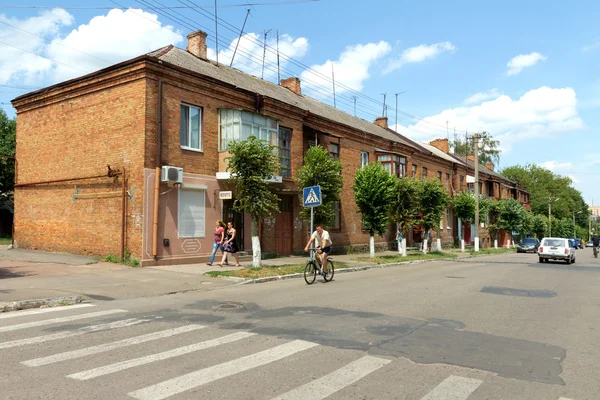 Oude straat in het centrum van de stad berdichev, Oekraïne — Stockfoto