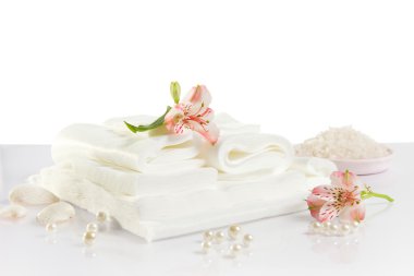 Spa aksesuarlar: levha, havlu ve deniz tuzu