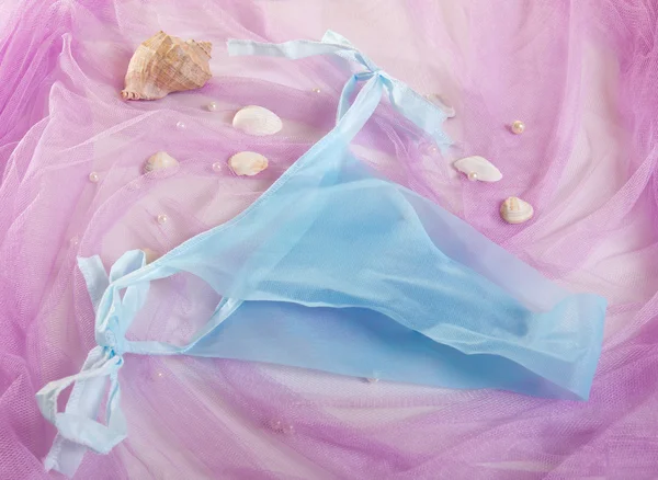 Woman spa disposable panties for depilation — Stock Photo, Image