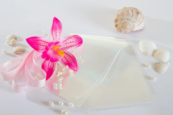 Strips of polythene for dyeing hair — Stock Photo, Image