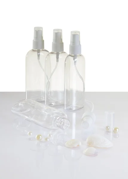 Transparent spray flaskor — Stockfoto