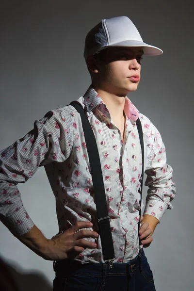 Young man in cap — Stock Photo, Image