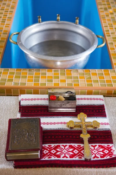Ceremonii chrztu w kościele rosyjski — Zdjęcie stockowe