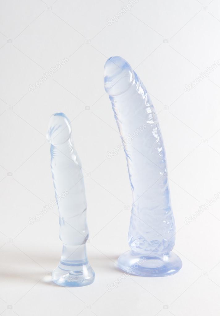 Two transparent sex toys