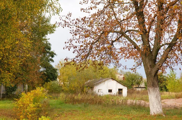 Staré chatě v obci — Stock fotografie