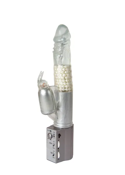 Transparent hi-tech vibrator med kanin — Stockfoto