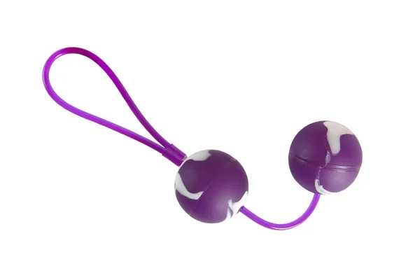 Sex toy - purple and white love balls — Stock Photo, Image