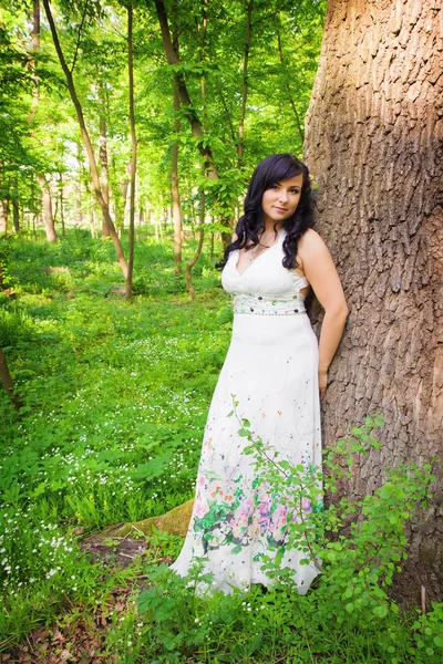 Mulher romântica na floresta de verão Imagens De Bancos De Imagens Sem Royalties