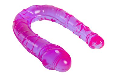 Purple sex toy for double penetration isolated clipart