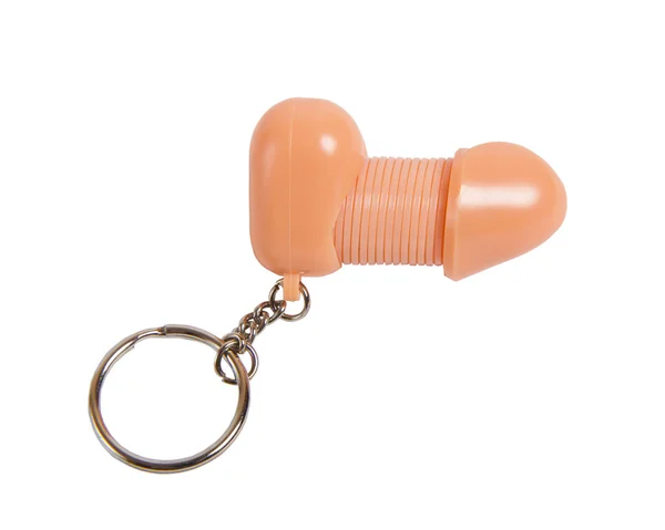 Small gift keychain in penis shape isolated — Stock Photo, Image