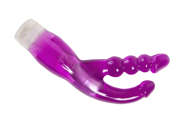 Purple vibrator for double penetration — Stock Photo, Image