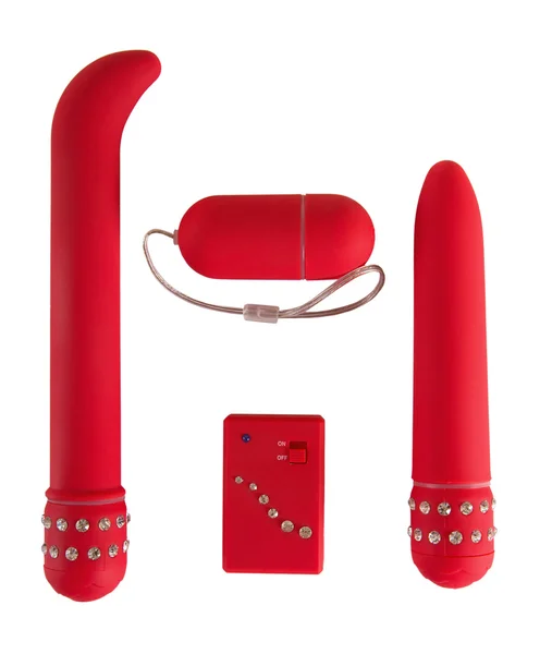 Kırmızı seks oyuncak seti — Stok fotoğraf