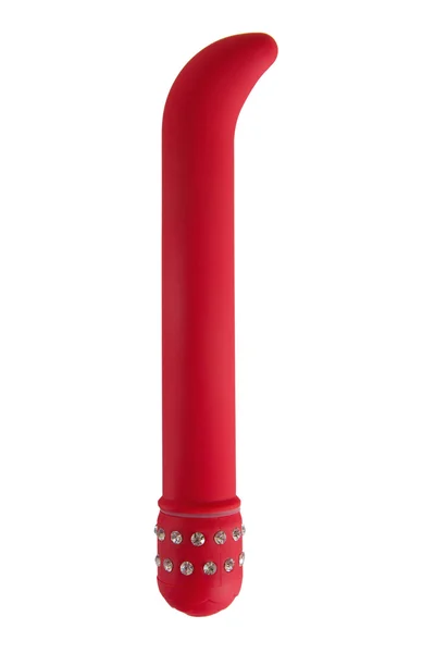 Roter Vibrator mit Kristallen für g-Punkt — Stockfoto
