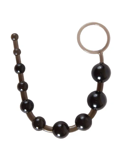 Black sex toy anal beads — Stock Photo, Image