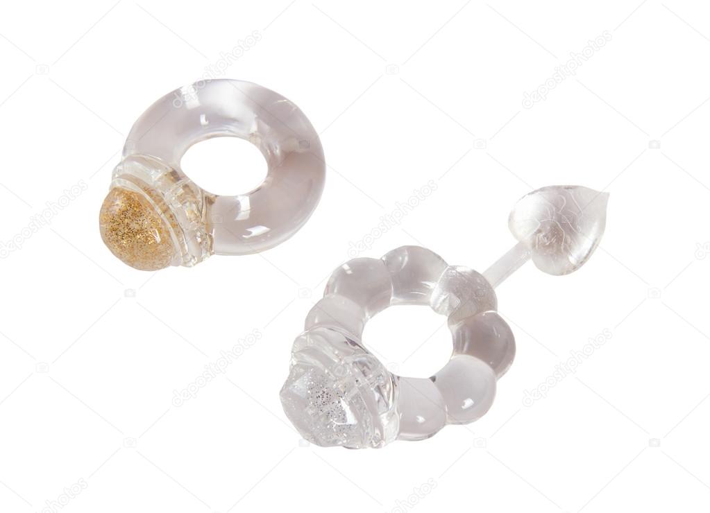 Two transparent rings for penis erection