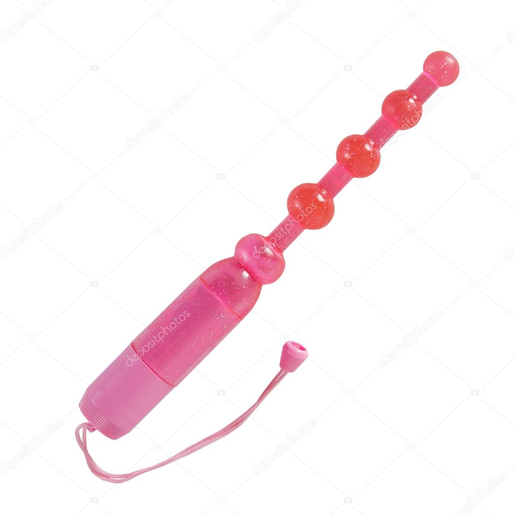 Pink butt beads - sex toy isolated