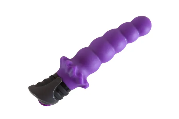 Vibrador roxo isolado em branco — Fotografia de Stock