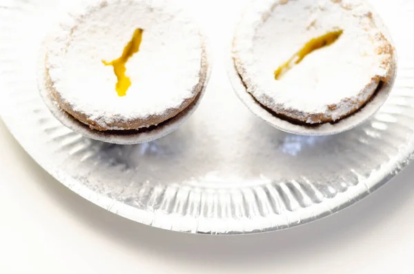 蛋黄酱馅饼 富含蛋黄酱的短皮糕点 传统糖果 — 图库照片