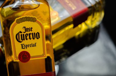 LONDON, UNITED KINGDOM - 2 Şubat 2022 Dünyaca ünlü tekila markası Jose Cuervo, kurucu Don Jose Antonio de Cuervo 'nun soyundan geliyor.