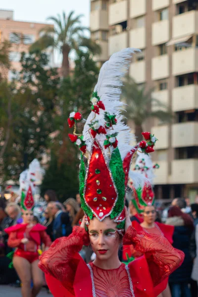 Cartagena Spain Март 2019 Красочный Карнавальный Парад Организованный Жителями Известного — стоковое фото