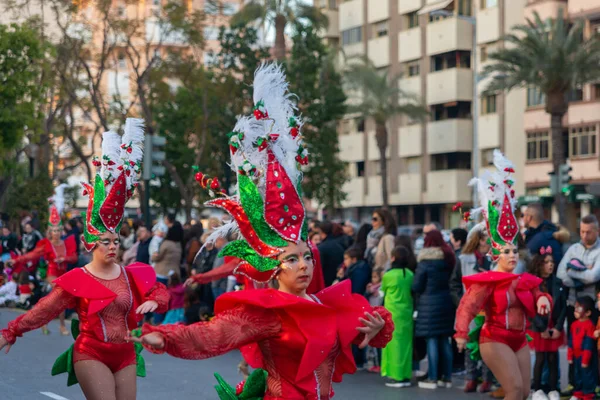 Cartagena Espanha Março 2019 Desfile Carnaval Colorido Organizado Pelos Habitantes — Fotografia de Stock