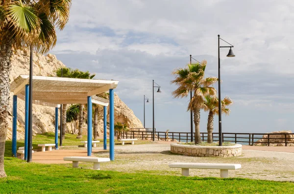 Vackert Anlagd Stadsvandring Längs Medelhavets Kust Costa Del Sol Spanien — Stockfoto