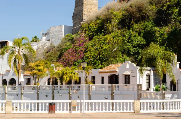 ALMUNECAR, SPAIN - 02 Mart 2022 Tuzlu Balık Fabrikası, ana arkeolojik cazibe, garumun üretildiği tuzlu akvaryumlardır, balık bağırsağından yapılan bir sostu ve neredeyse tüm dishe için lezzet artırıcı bir baharat olarak bilinir.