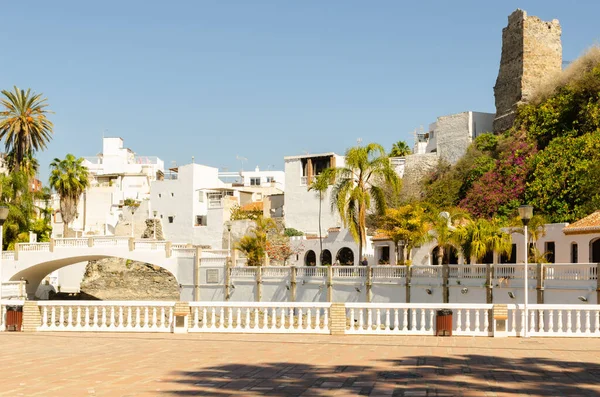 ALMUNECAR, SPAIN - 02 Mart 2022 Tuzlu Balık Fabrikası, ana arkeolojik cazibe, garumun üretildiği tuzlu akvaryumlardır, balık bağırsağından yapılan bir sostu ve neredeyse tüm dishe için lezzet artırıcı bir baharat olarak bilinir.