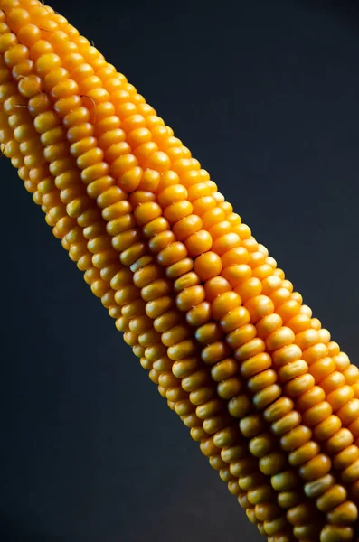 Maíz Maíz Amarillo Sobre Fondo Negro Concepto Foto —  Fotos de Stock