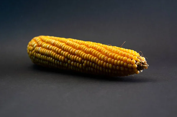 Corn Yellow Corn Black Background Concept Photo — Stock Photo, Image