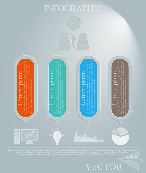 Färgade moderna infographic design-vektor illustration — Stock vektor