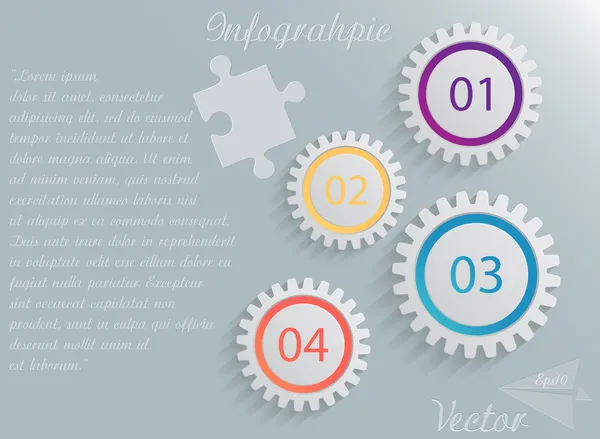 Illustration vectorielle-concept infographique à engrenages — Image vectorielle