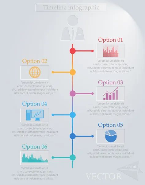 Tidslinjen infographics-vektor illustration — Stock vektor