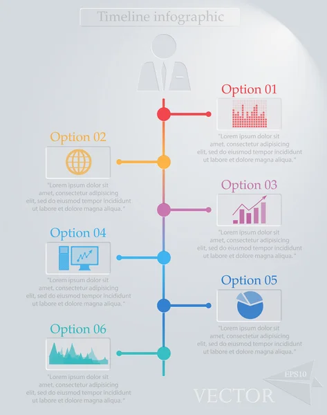 Timeline infographics-vector illustration — Stock Vector