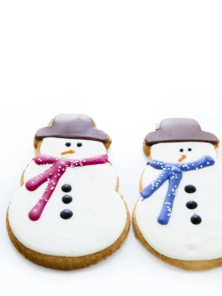 Snögubbe cookie — Stockfoto