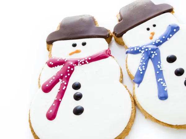 Snögubbe cookie — Stockfoto