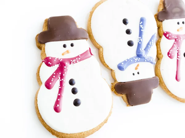 Snögubbe cookie — Stockfoto