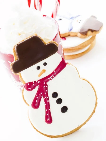 Snögubbe cookie — Stockfoto