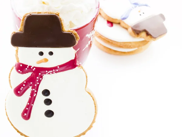 Snögubbe cookie — Stockfoto