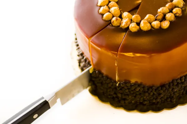 Chocolate, Hazelnut, and Caramel Cake — Stock Photo, Image