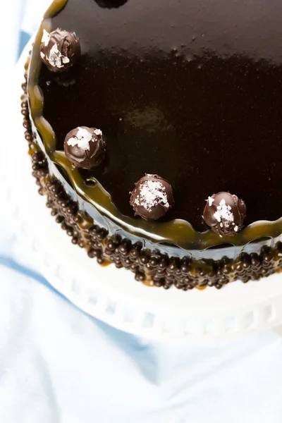 Torta de trufa de caramelo salado — Foto de Stock