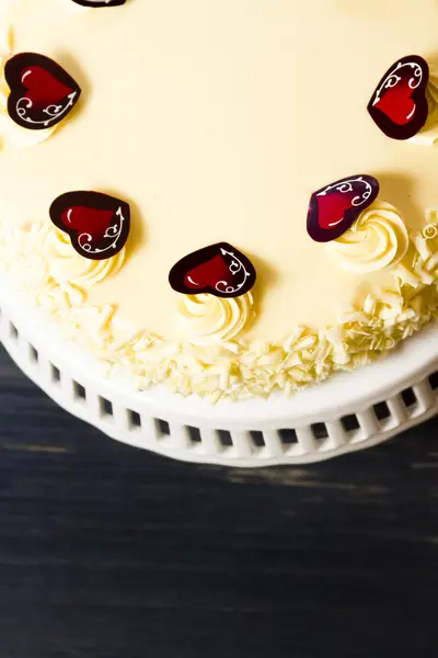 Cheesecake chocolate branco — Fotografia de Stock