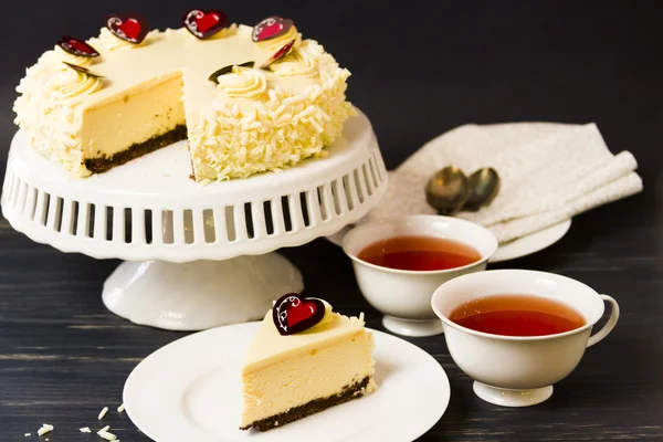 White Chocolate Cheesecake — Stock Photo, Image